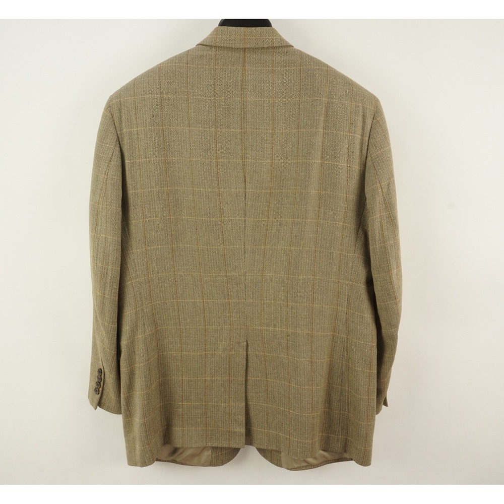 Jos A Bank Silk Wool Cashmere Linen Men's‎ 43R Herringbone Windowpane Sport Coat - Picture 2 of 14